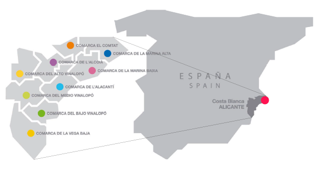 Mapa de las rutas ciclistas de El Poble Nou de Benitatxell